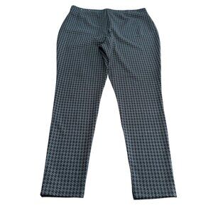 Chico's Pants Size 2 R L 12 NWT Black Gray Ponte Houndstooth Lux Legging Pullon